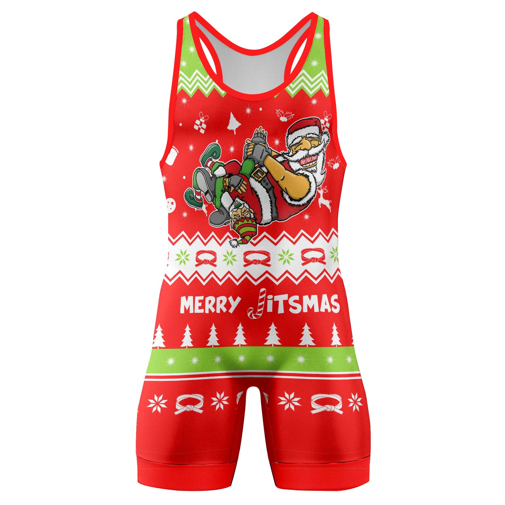 Merry Jitmas Santa Clause Wrestling Singlets