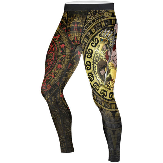 Mighty Aztec Warrior Men's Compression Leggings - BattleFitGear