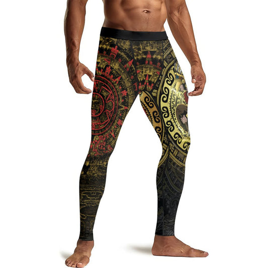 Mighty Aztec Warrior Men's Compression Leggings - BattleFitGear