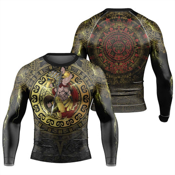 Mighty Aztec Warrior Men's Long Sleeve Rash Guard - BattleFitGear