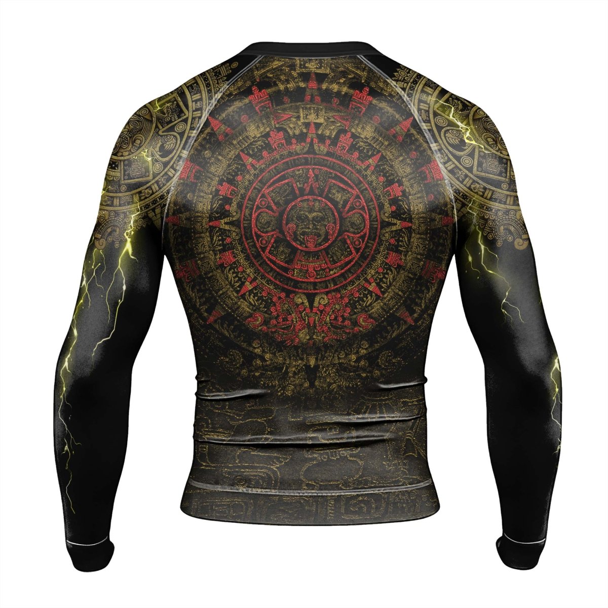 Mighty Aztec Warrior Men's Long Sleeve Rash Guard - BattleFitGear