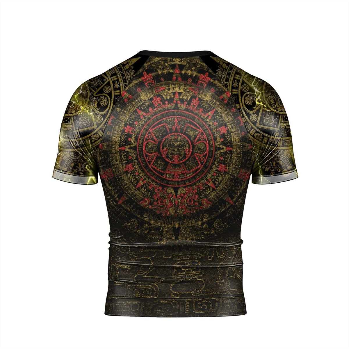 Mighty Aztec Warrior Men's Short Sleeve Rash Guard - BattleFitGear