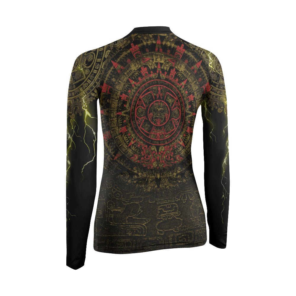 Mighty Aztec Warrior Women's Long Sleeve Rash Guard - BattleFitGear