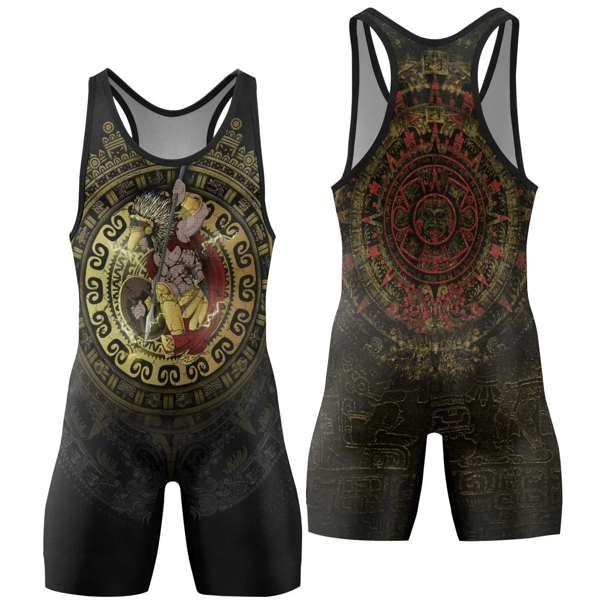 Aztec Singlets Mighty Aztec Warrior Wrestling Singlets | Unique Wrestling Singlets