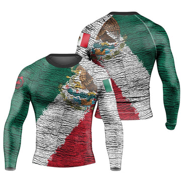 Mexico Flag Long Sleeve Rash Guard - BattleFitGear