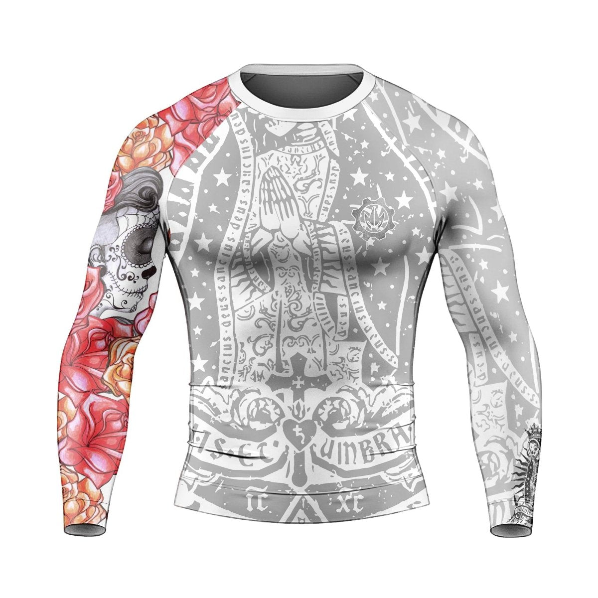 La Santa Muerte Men's Long Sleeve Rash Guard - BattleFitGear