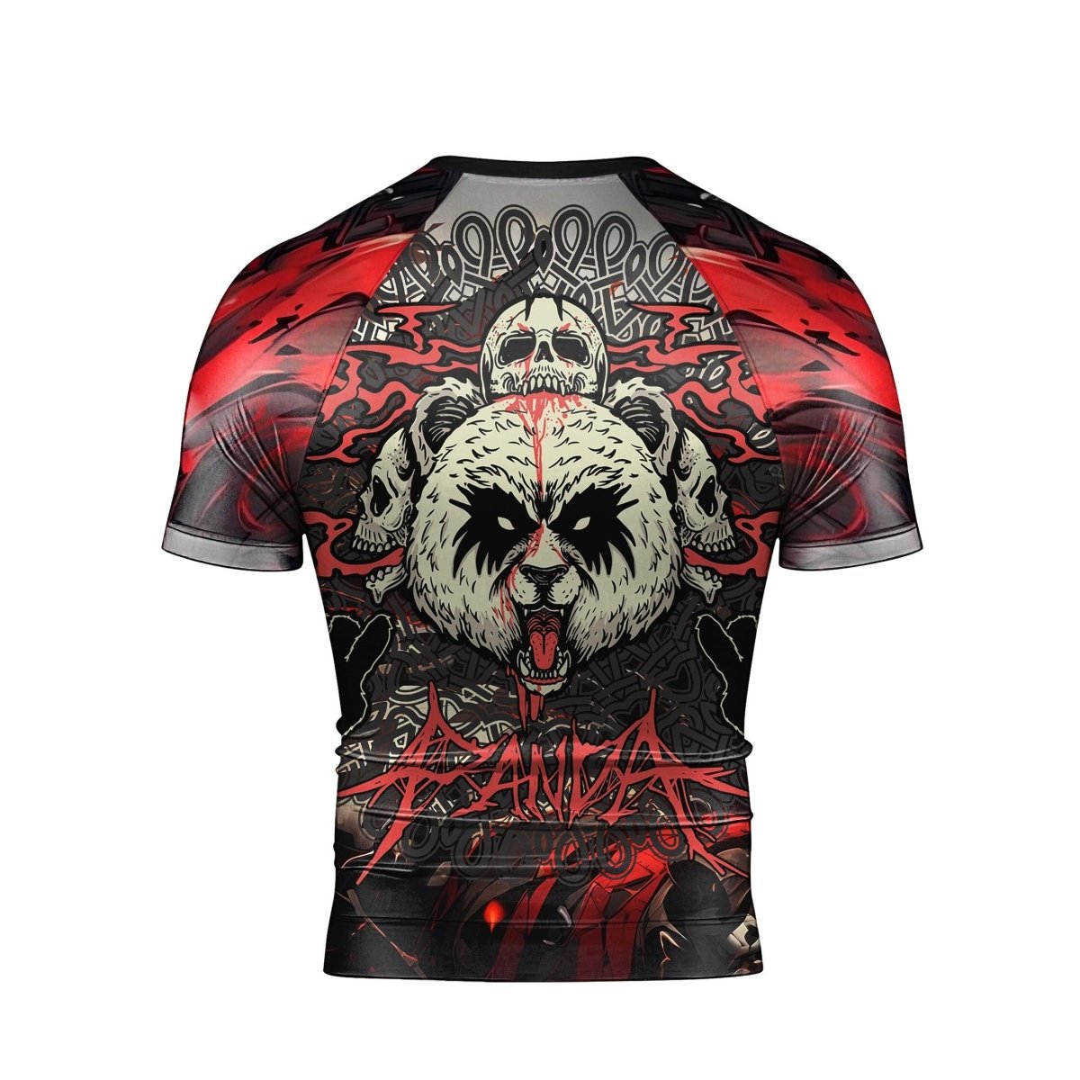 Panda Skull Short Sleeve Rash Guard - BattleFitGear