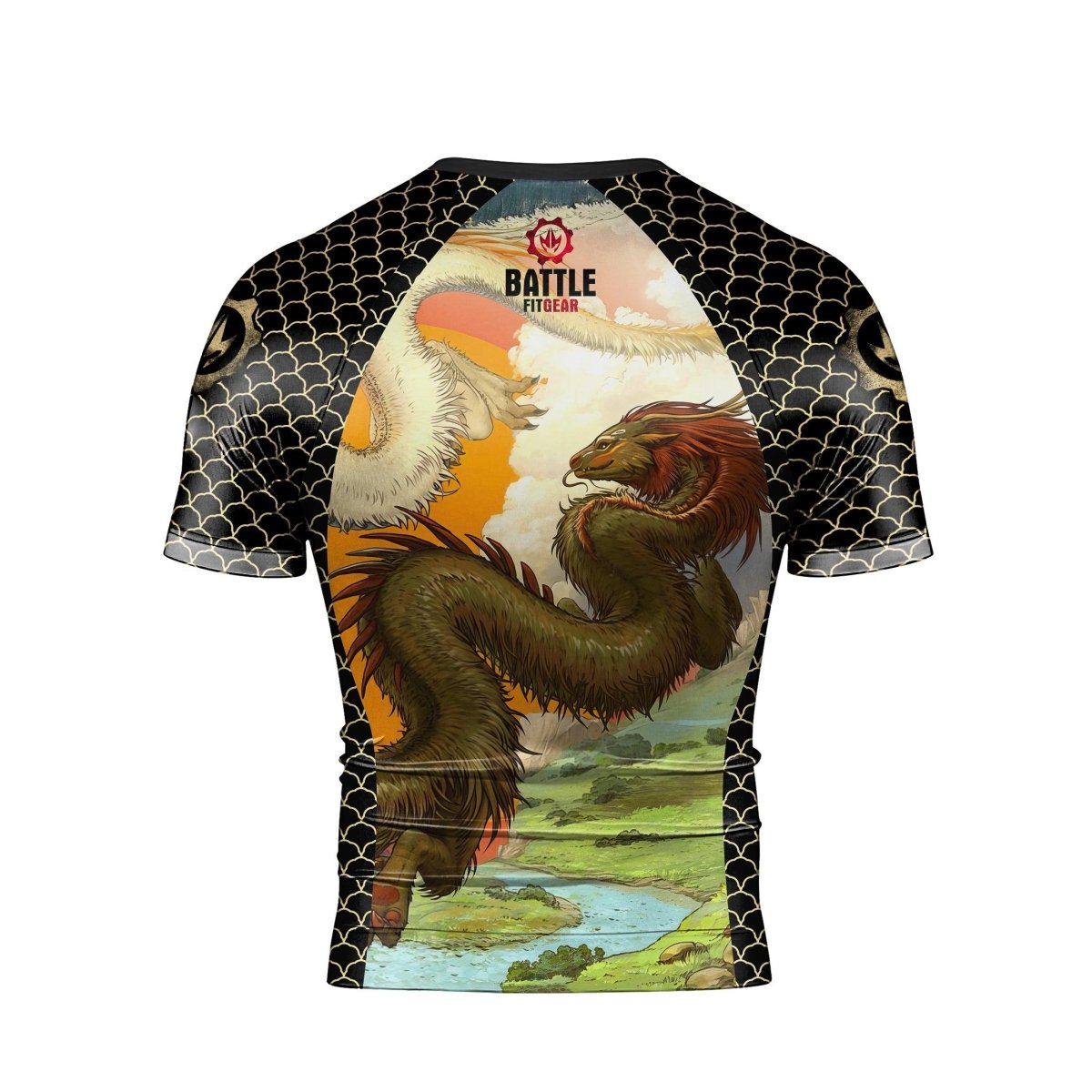 Twin Dragon Short Sleeve Rash Guard - BattleFitGear