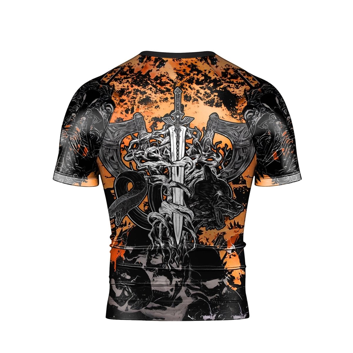 Raven Skull Men's Short Sleeve Rash Guard - BattleFitGear