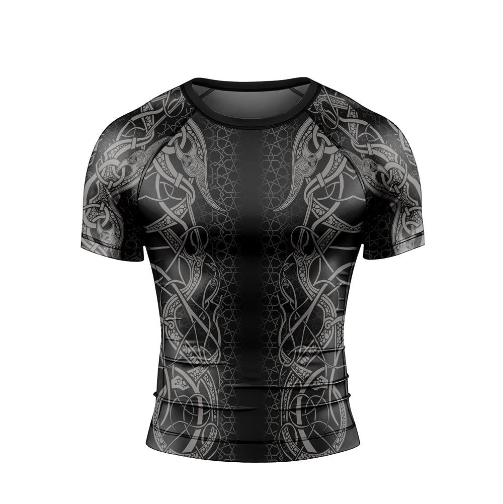 Fenrir Tattoo Viking Men's Short Sleeve Rash Guard