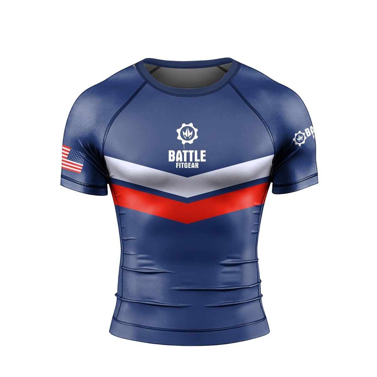 American Flag Short Sleeve Rash Guard - BattleFitGear