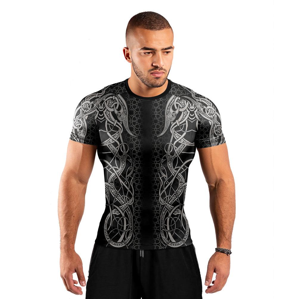 Fenrir Tattoo Viking Men's Short Sleeve Rash Guard