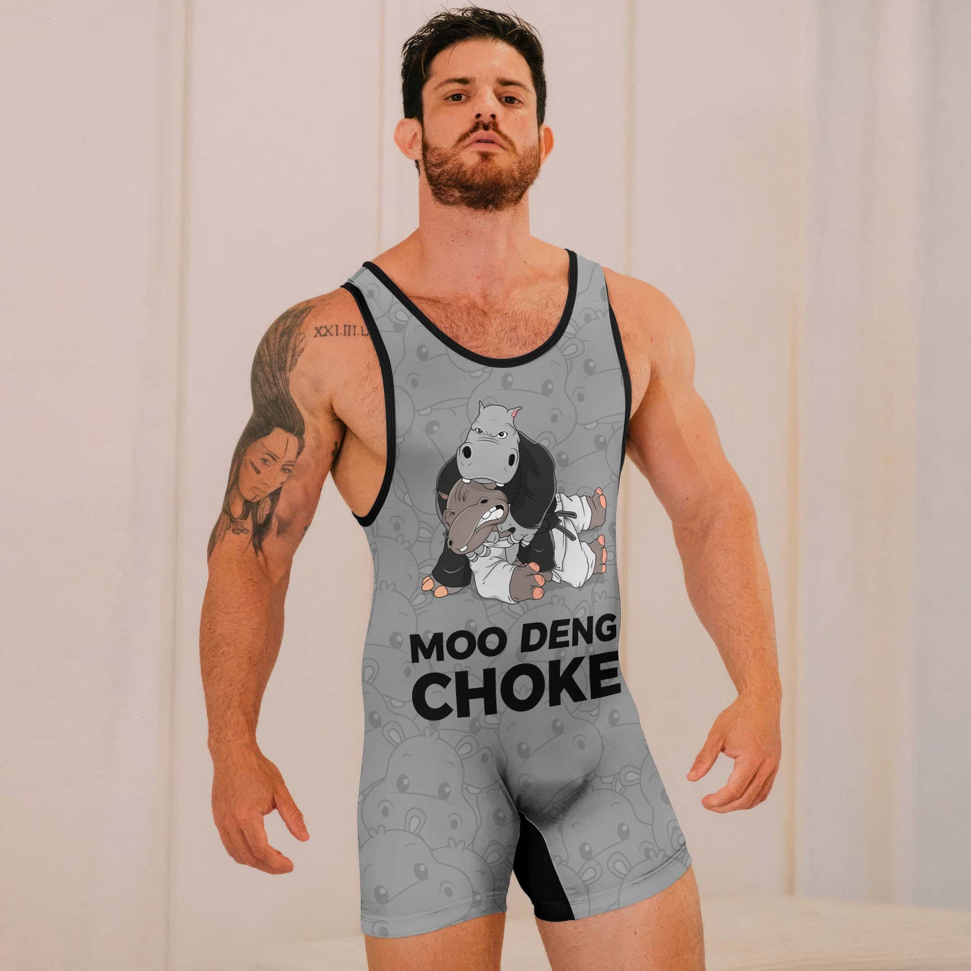 Moo Deng Hippo Choke Color Ranked Wrestling Singlets