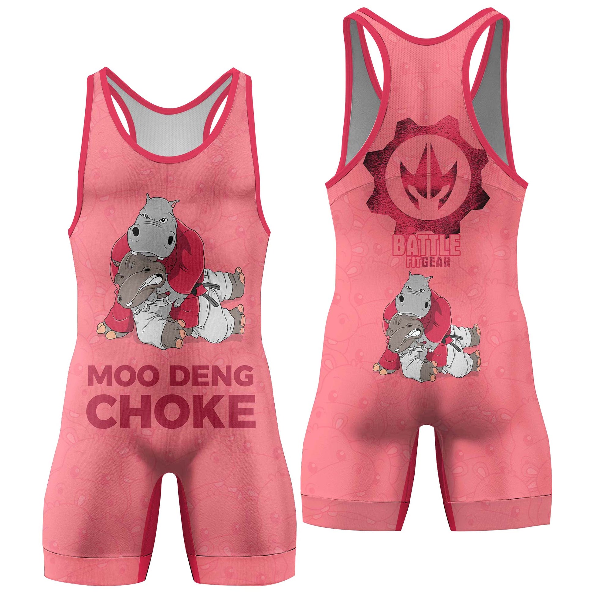 Moo Deng Hippo Choke Color Ranked Wrestling Singlets