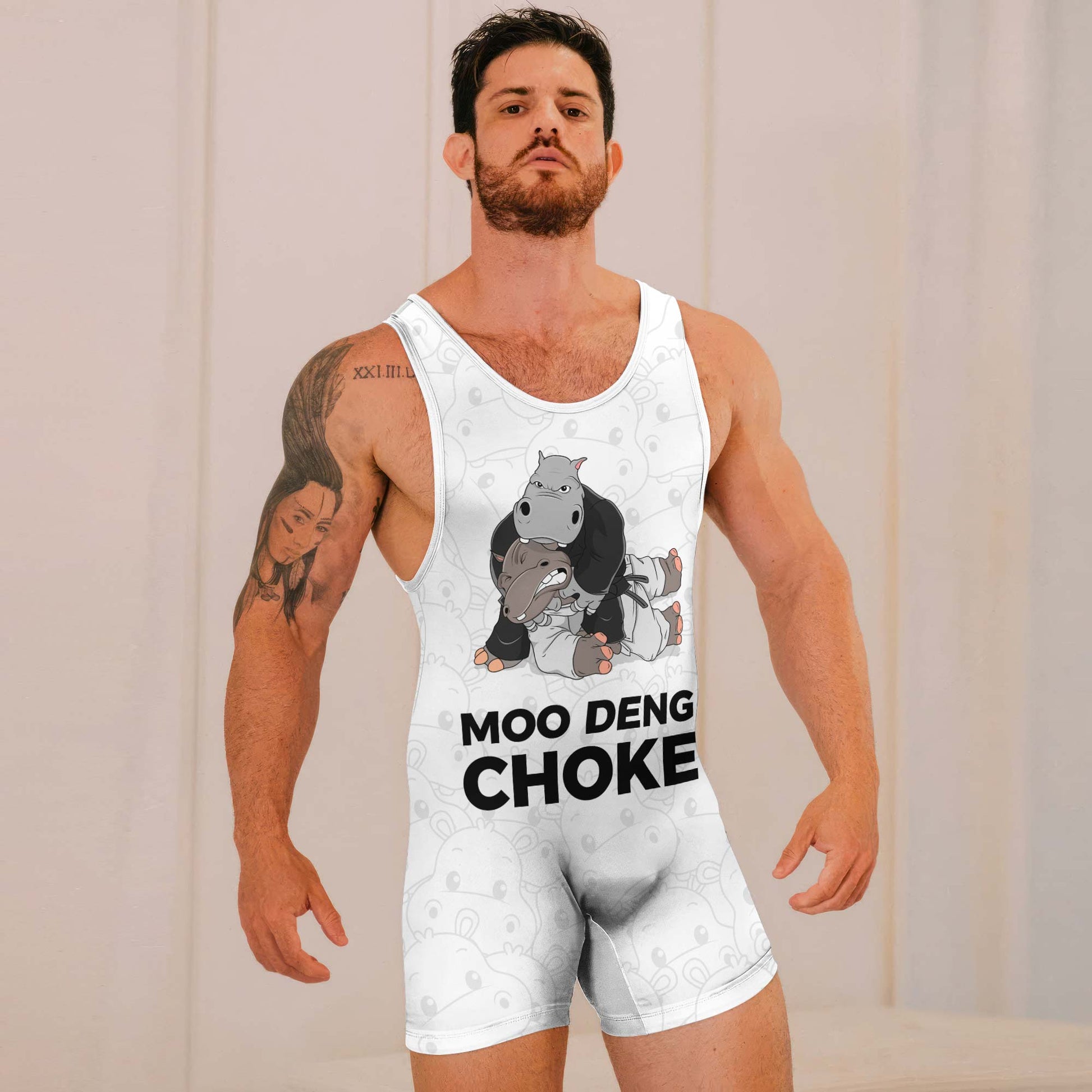 Moo Deng Hippo Choke Color Ranked Wrestling Singlets