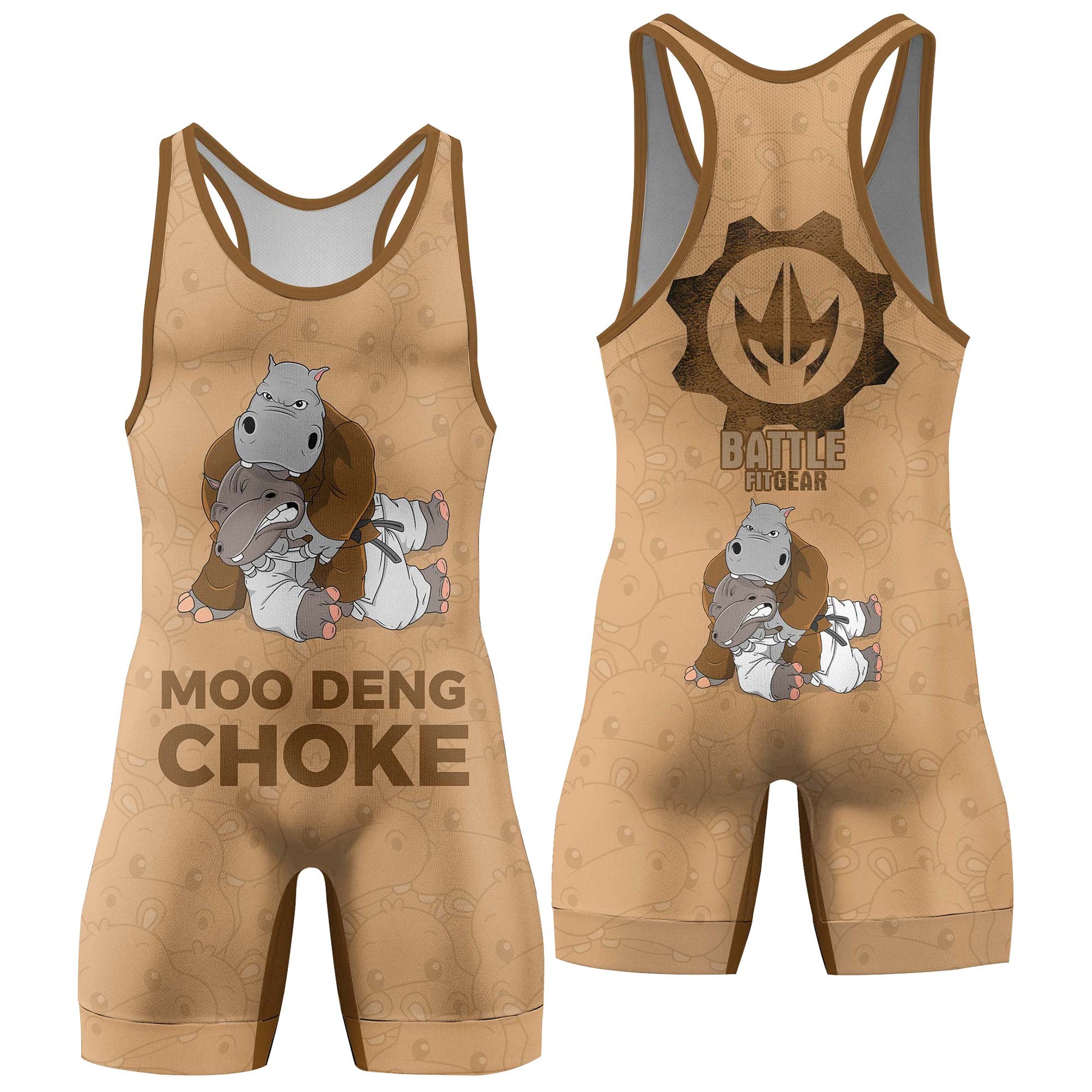 Moo Deng Hippo Choke Color Ranked Wrestling Singlets