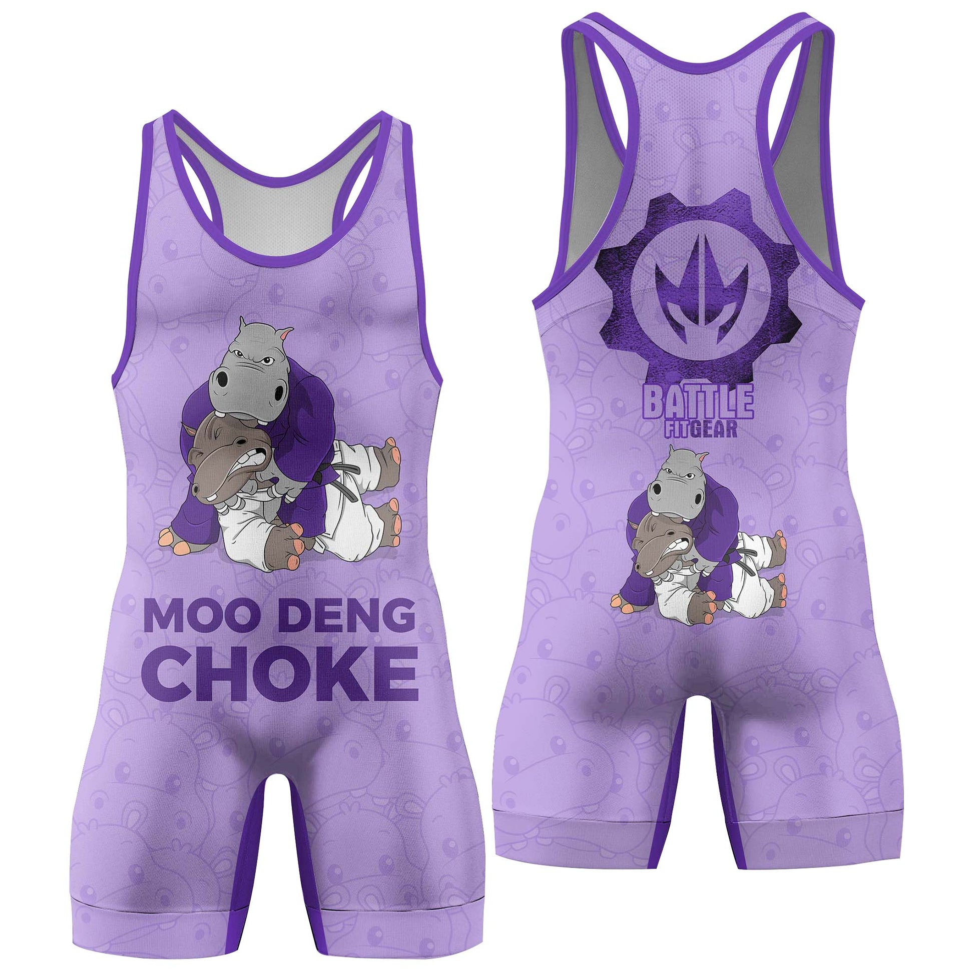 Moo Deng Hippo Choke Color Ranked Wrestling Singlets