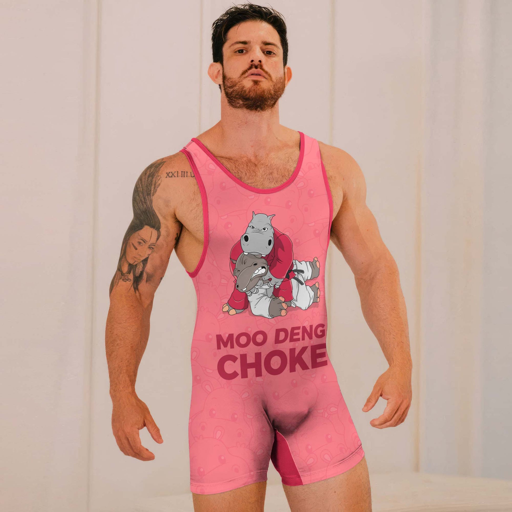 Moo Deng Hippo Choke Color Ranked Wrestling Singlets