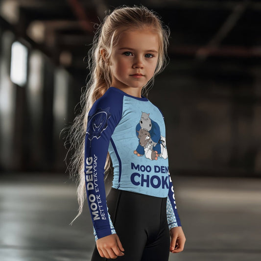 Moo Deng Hippo Choke Kids Rash Guard - BattleFitGear