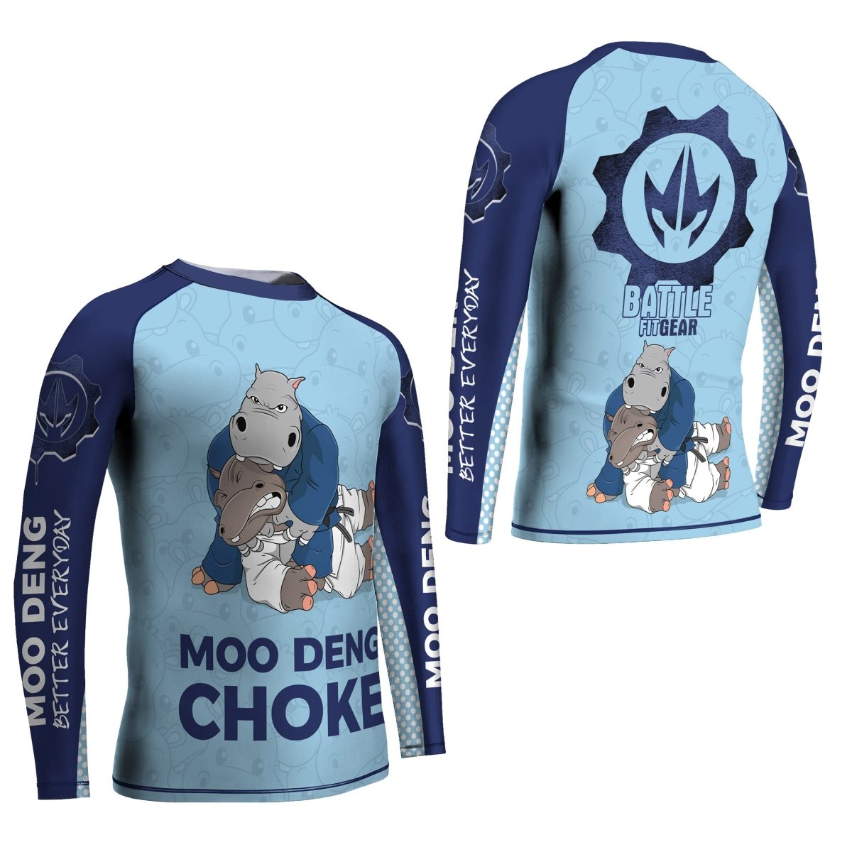 Moo Deng Hippo Choke Kids Rash Guard - BattleFitGear