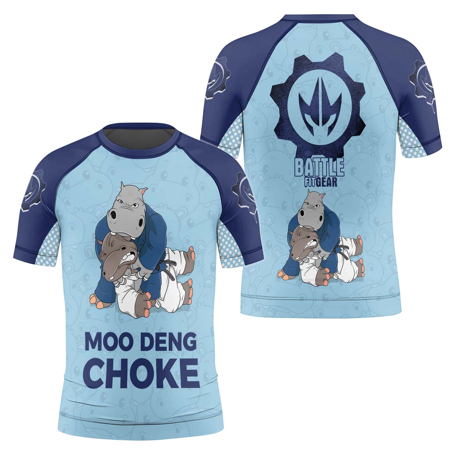 Moo Deng Hippo Choke Kids Rash Guard - BattleFitGear