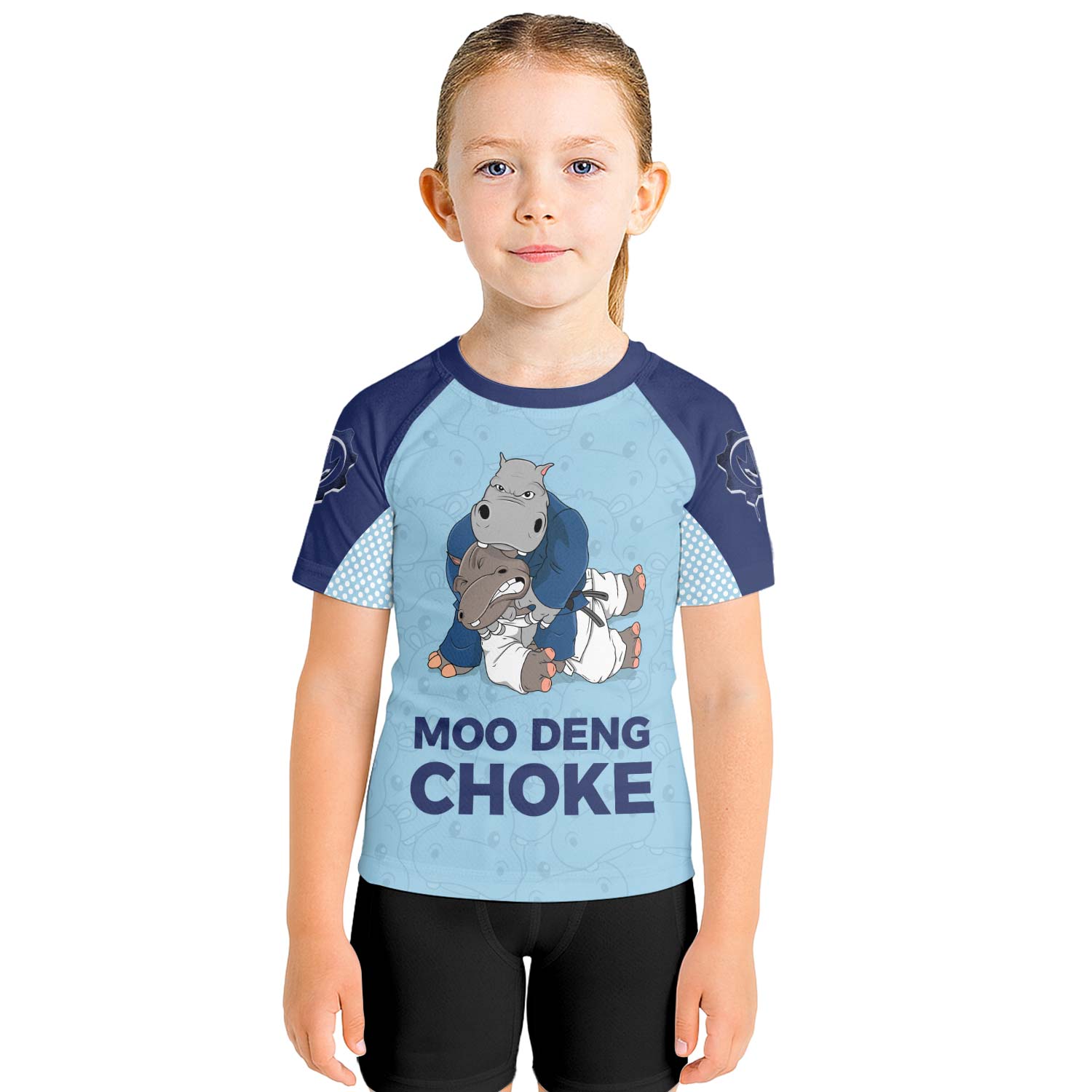 Moo Deng Hippo Choke Kids Rash Guard - BattleFitGear