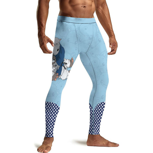 Moo Deng Hippo Choke Men's Compression Leggings - BattleFitGear