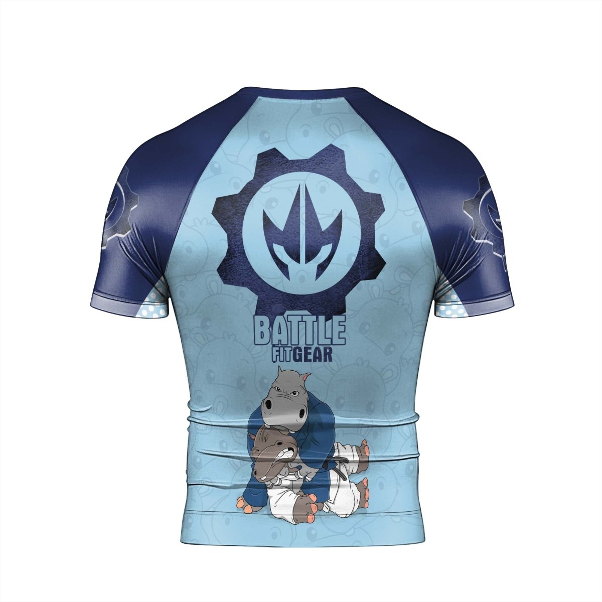 Moo Deng Hippo Choke Men's Short Sleeve Rash Guard - BattleFitGear