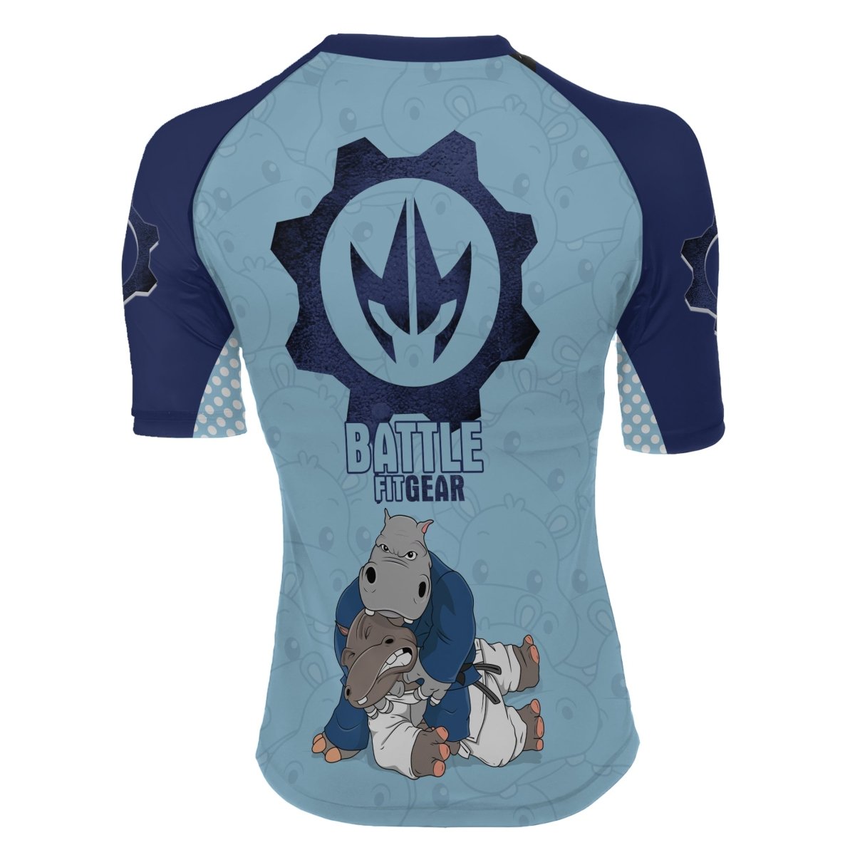 Moo Deng Hippo Choke Women's Short Sleeve Rash Guard - BattleFitGear