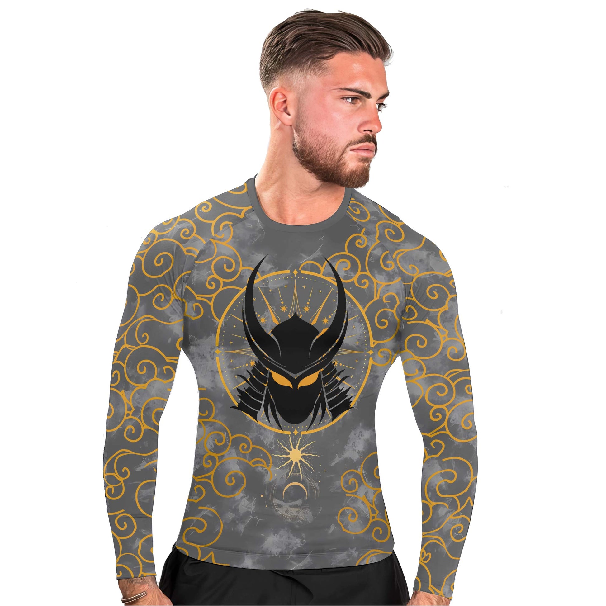 Moonlight Samurai Men's Long Sleeve Rash Guard