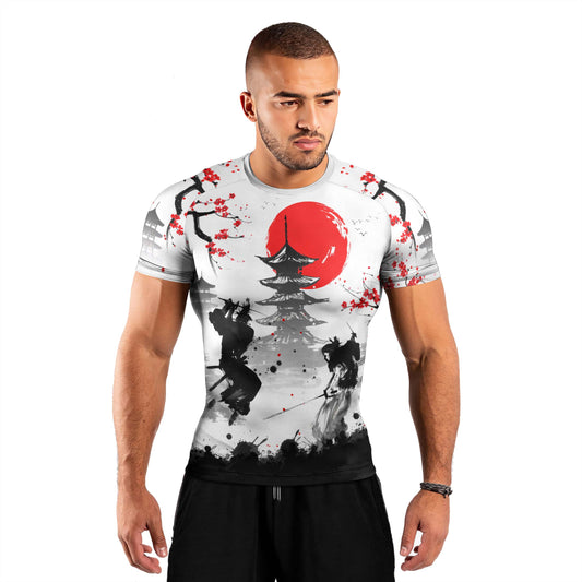 Musashi Versus Kojiro Men's Short Sleeve Rash Guard