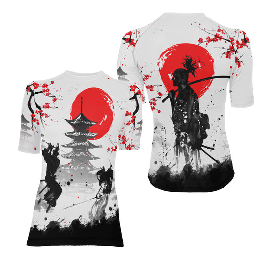 Musashi Versus Kojiro Women's Short Sleeve Rash Guard