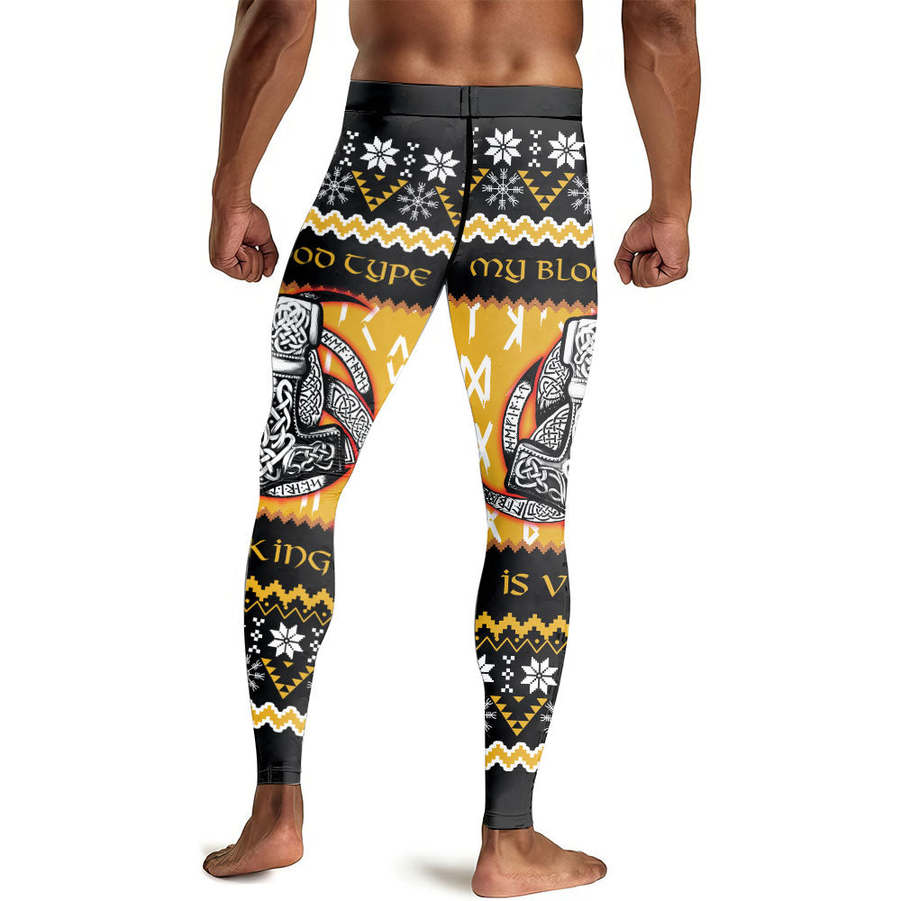 My Blood Type is Viking Men's Compression Leggings