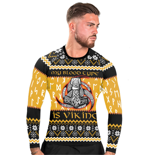 My Blood Type is Viking Men's Long Sleeve Rash Guard