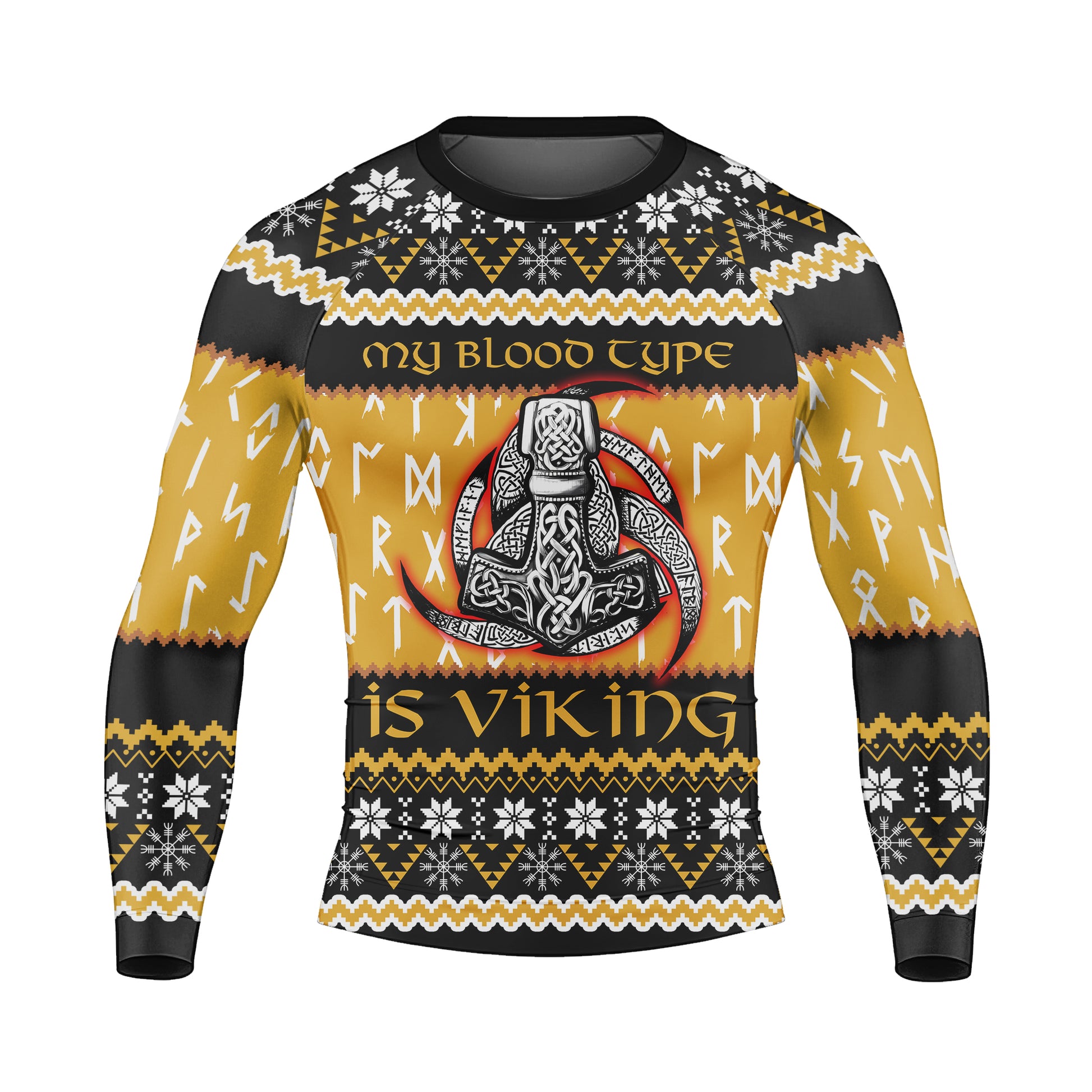 My Blood Type is Viking Men's Long Sleeve Rash Guard