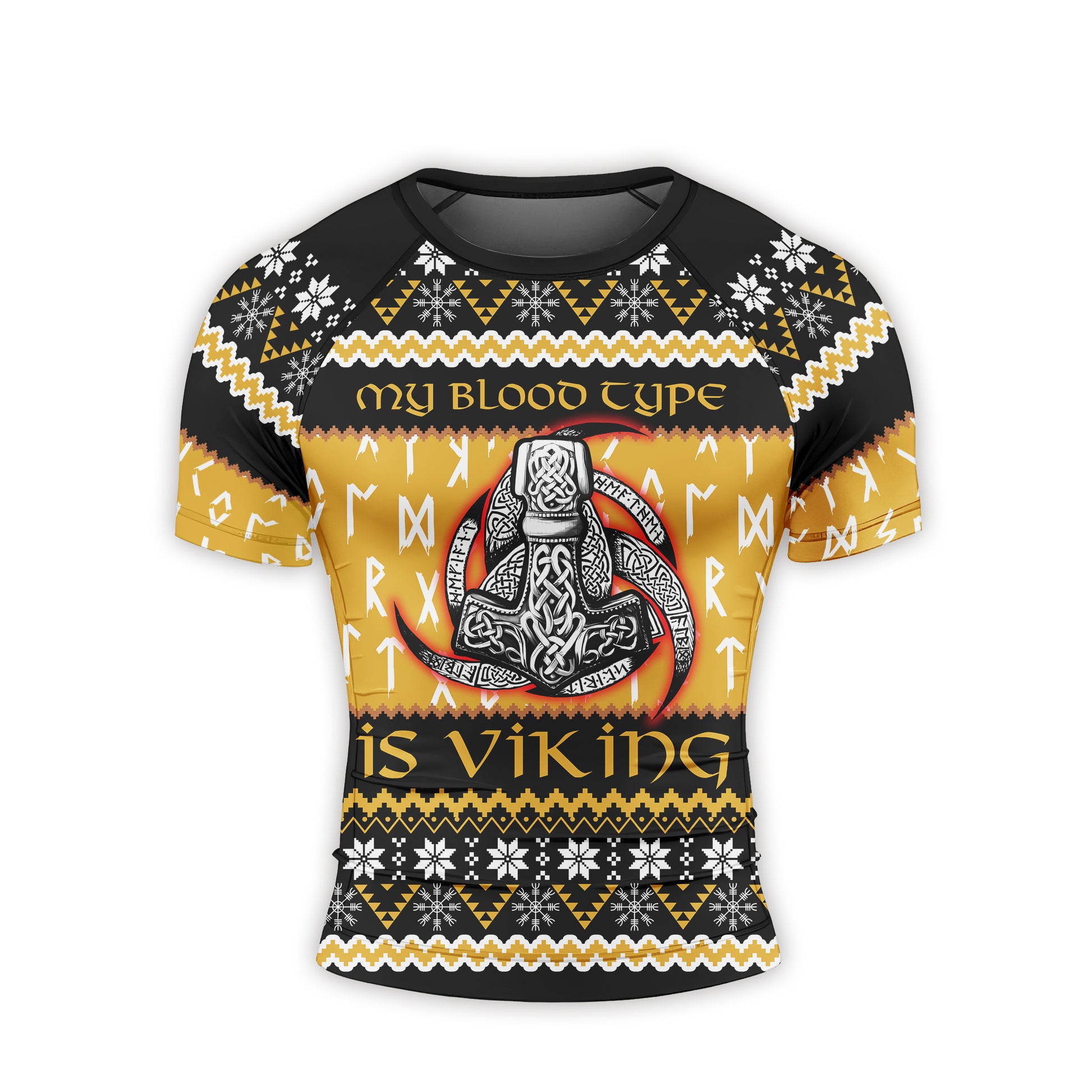 My Blood Type is Viking Men's Short Sleeve Rash Guard