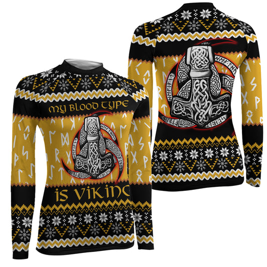 My Blood Type is Viking Women's Long Sleeve Rash Guard