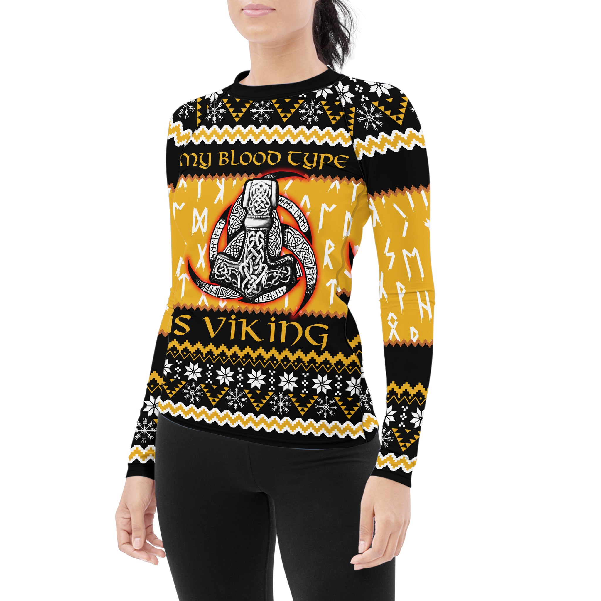 My Blood Type is Viking Women's Long Sleeve Rash Guard