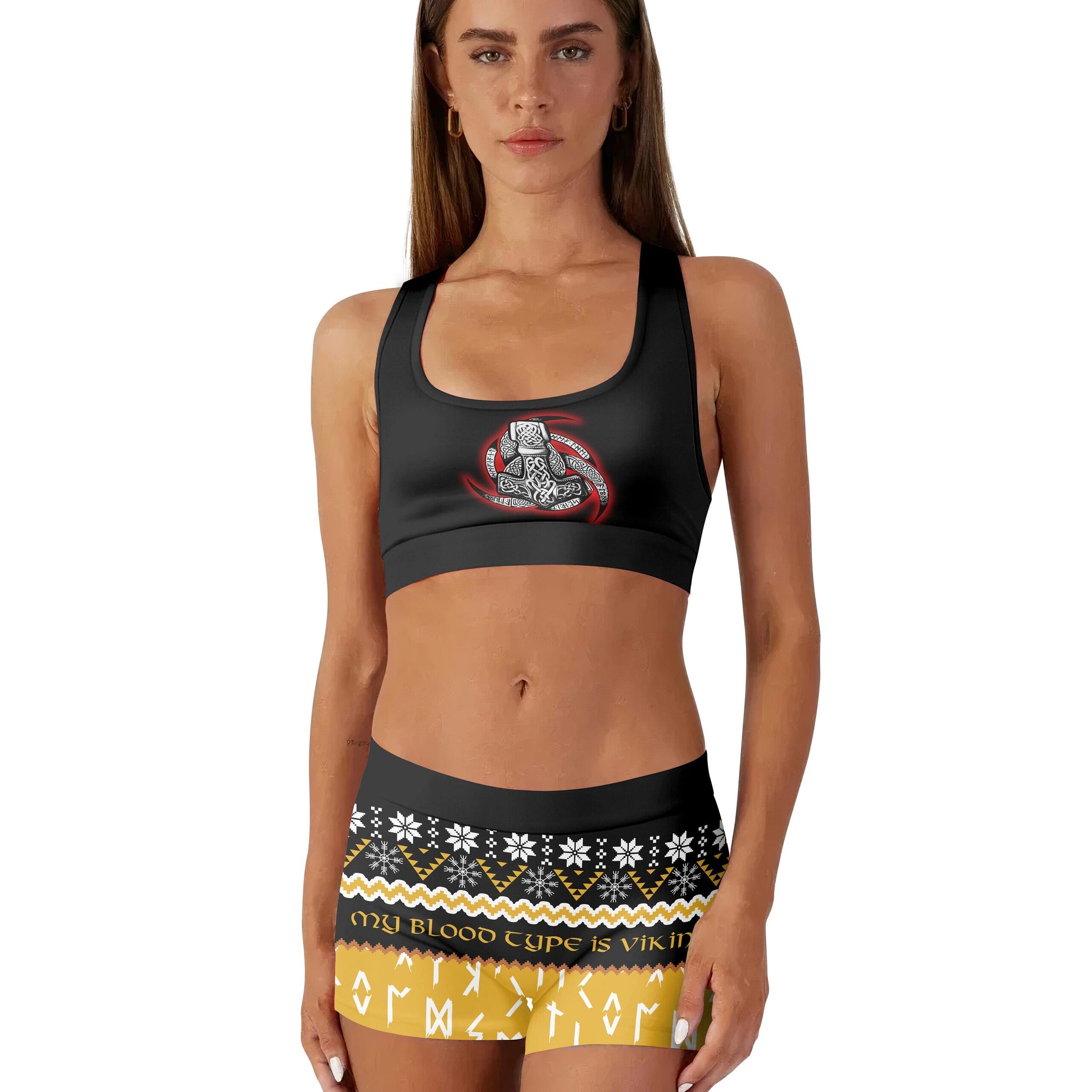 My Blood Type is Viking Women's Padded Sports Bra