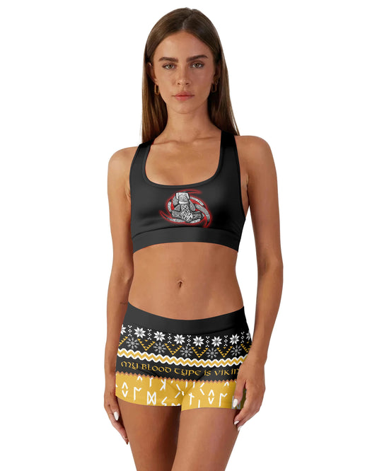 My Blood Type is Viking Women's Padded Sports Bra
