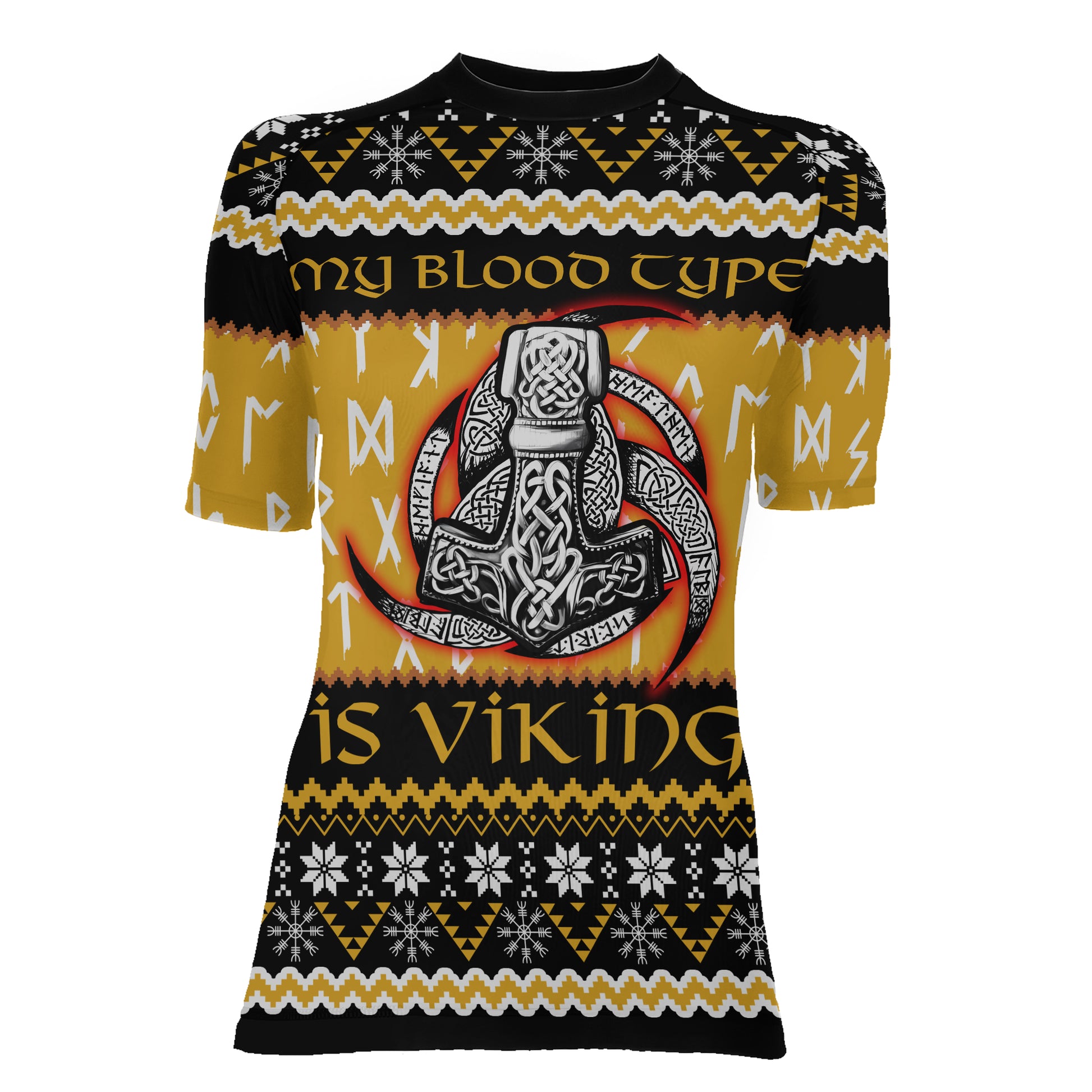 My Blood Type is Viking Women's Short Sleeve Rash Guard