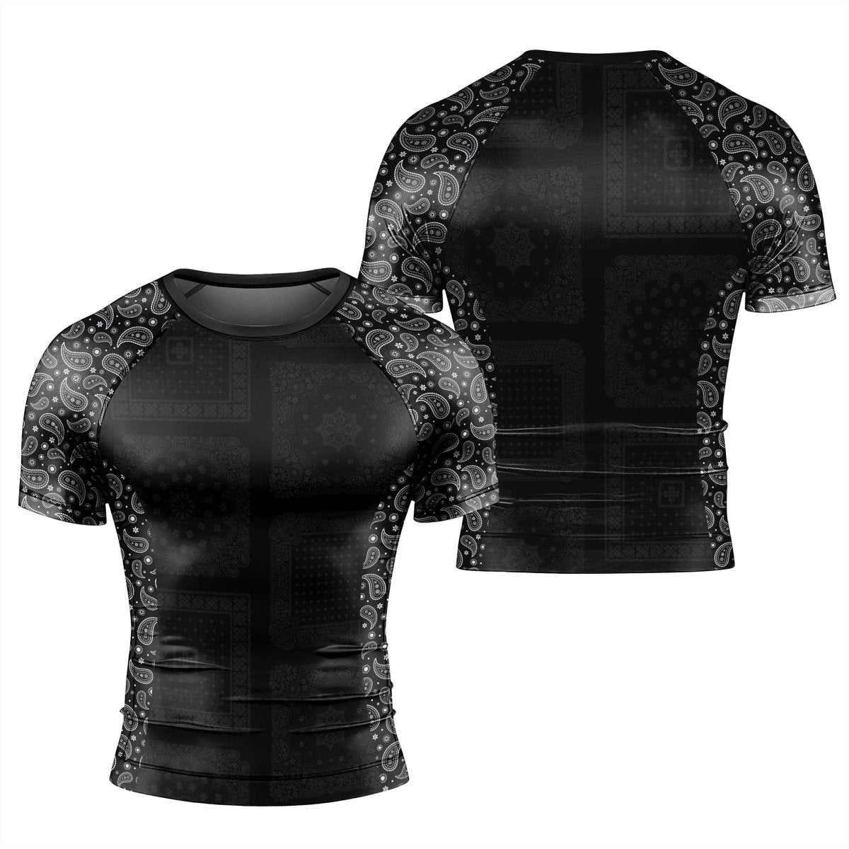 Mystic Paisley Men's Short Sleeve Rash Guard - BattleFitGear