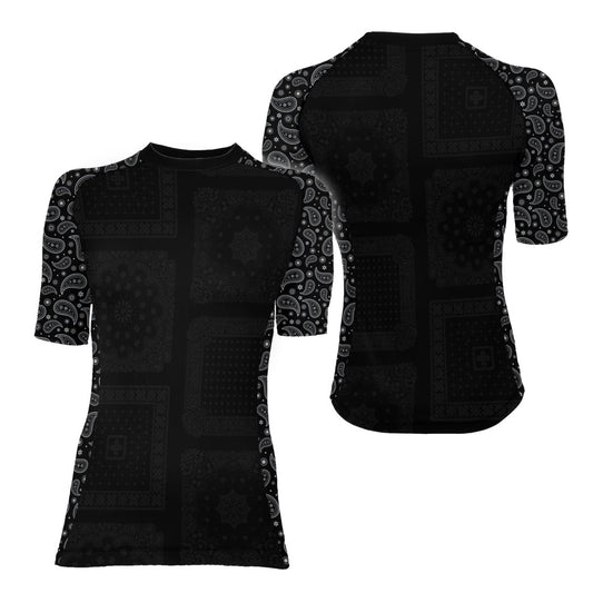 Mystic Paisley Women's Short Sleeve Rash Guard - BattleFitGear