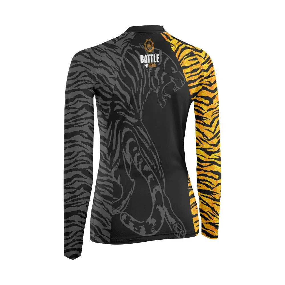 Tiger's Reflection Women's Long Sleeve Rash Guard | Tiger Rash Guard