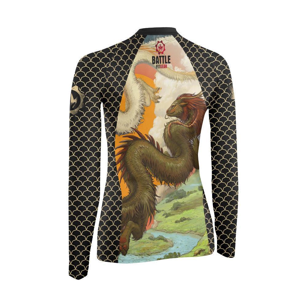 Twin Dragon Women's Long Sleeve Rash Guard | Dragon Women's Fightwear