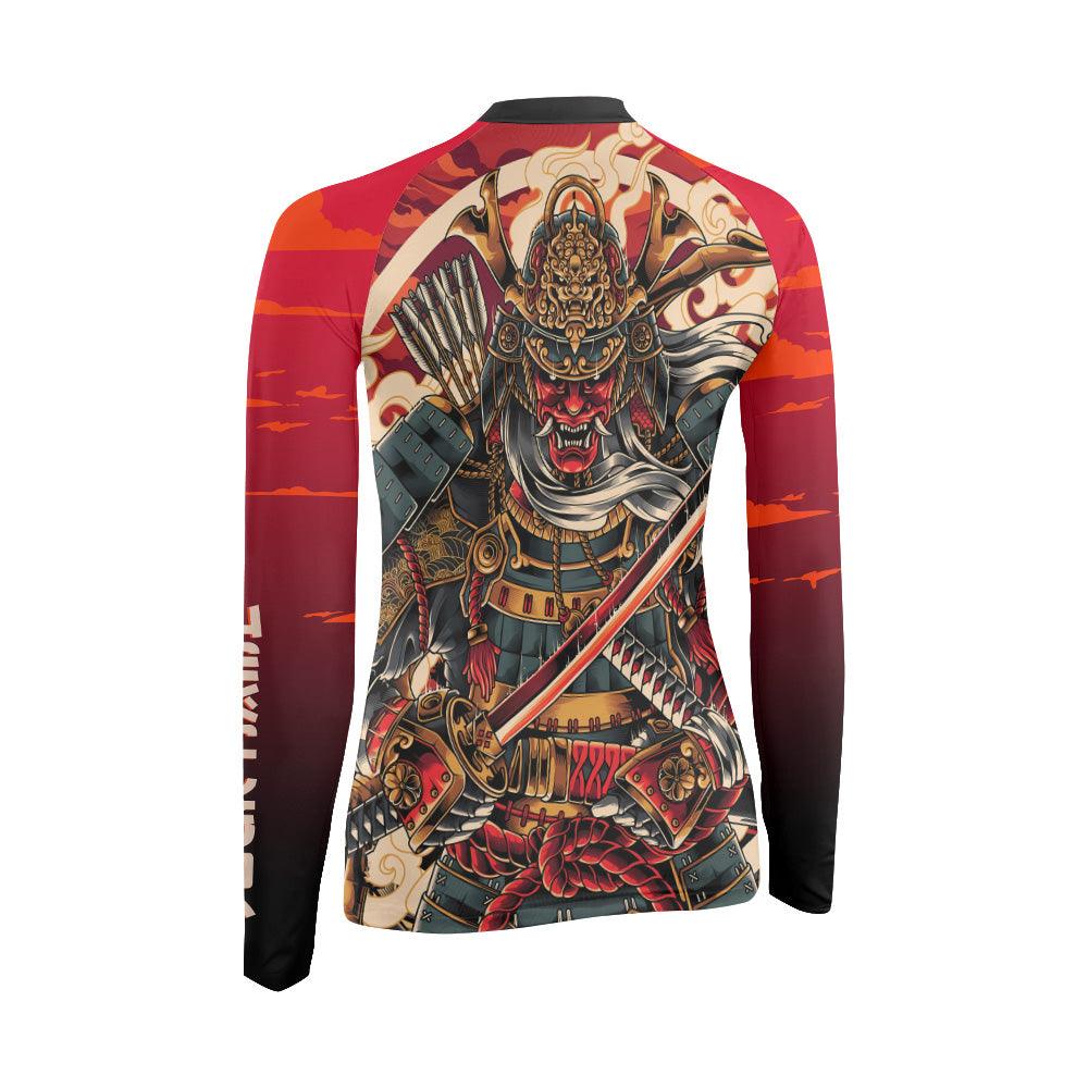 Personalized Samurai Shogun Women's Long Sleeve Rash Guard