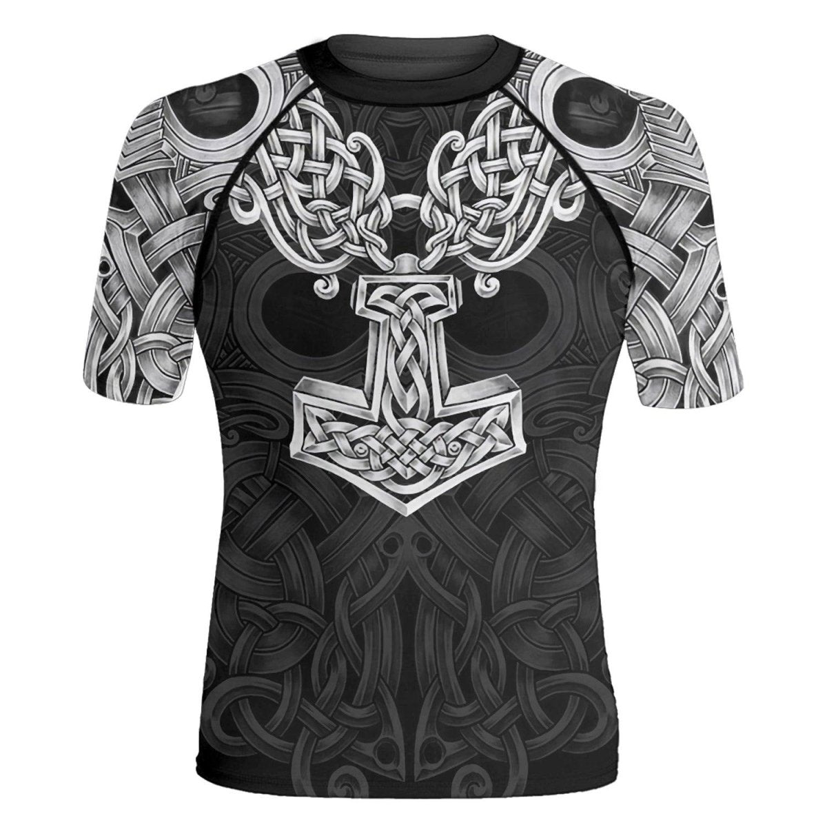 Viking Mjolnir Norse Men's Short Sleeve Rash Guard - BattleFitGear