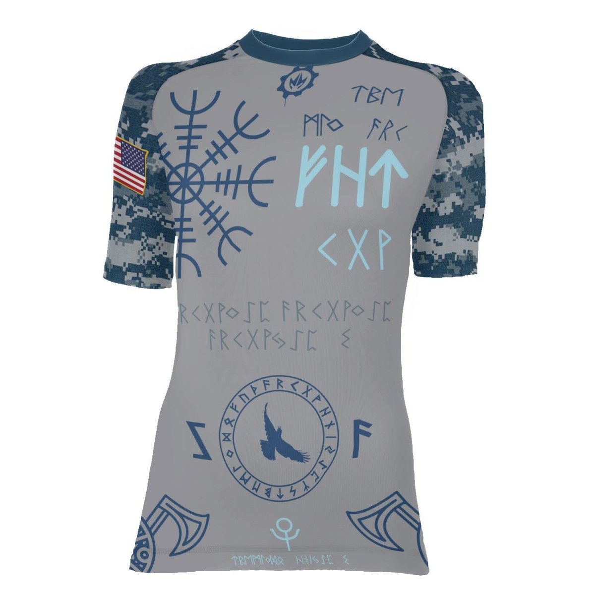 Navy Veteran Viking Women's Short Sleeve Rash Guard - BattleFitGear