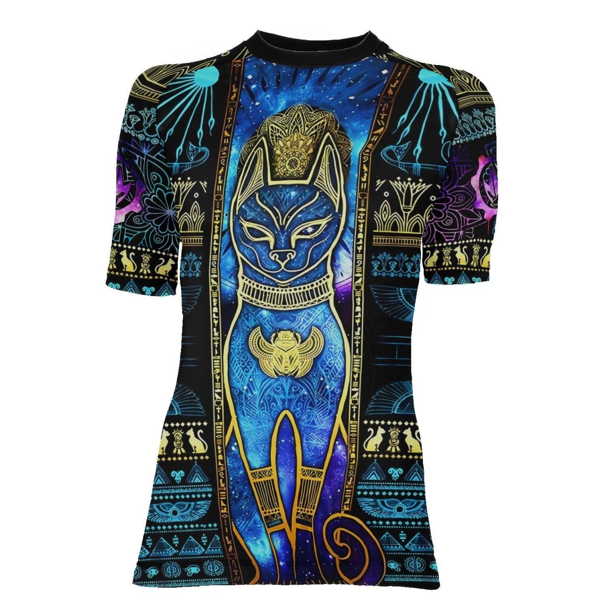 Bastet Galaxy Women's Short Sleeve Rash Guard - BattleFitGear