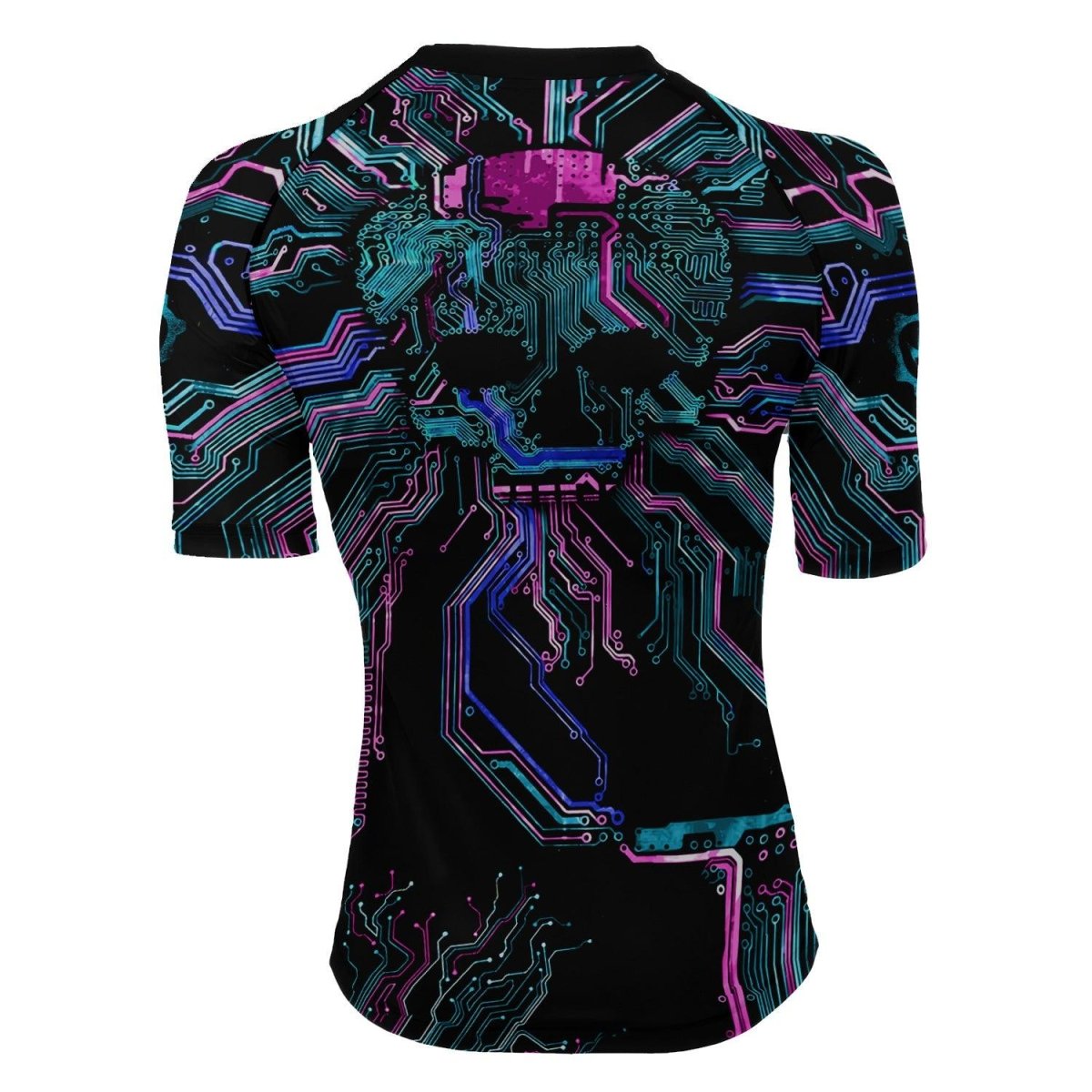 Deadly Glowing Circuit Women's Short Sleeve Rash Guard - BattleFitGear